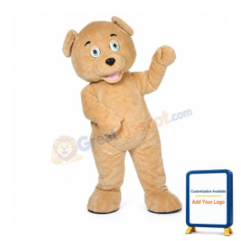 Golden Brown Teddy Bear Mascot Costume