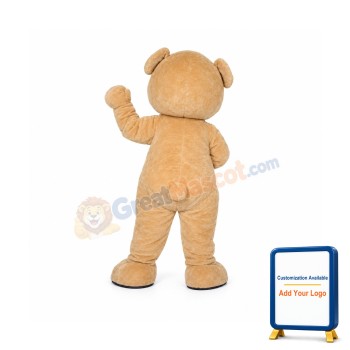 Golden Brown Teddy Bear Mascot Costume