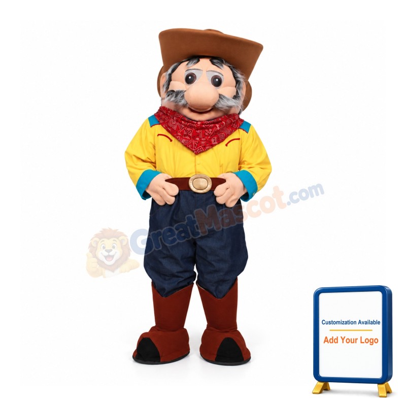 Realistic Cowboy Mascot Costume
