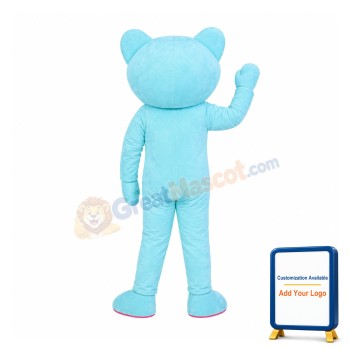 Cute Blue Cat Mascot Costume