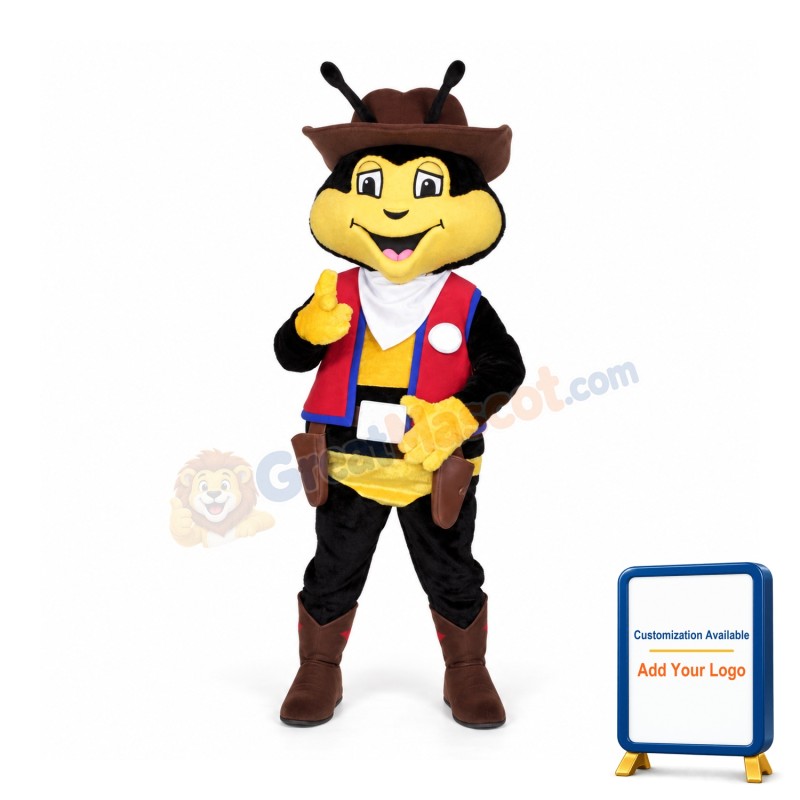 Cowboy Bee Mascot Costume