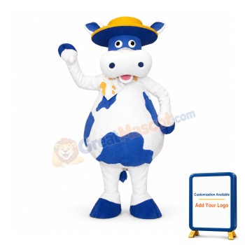Blue Cow Mascot Costume