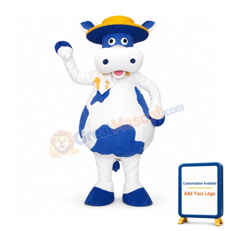 Blue Cow Mascot Costume