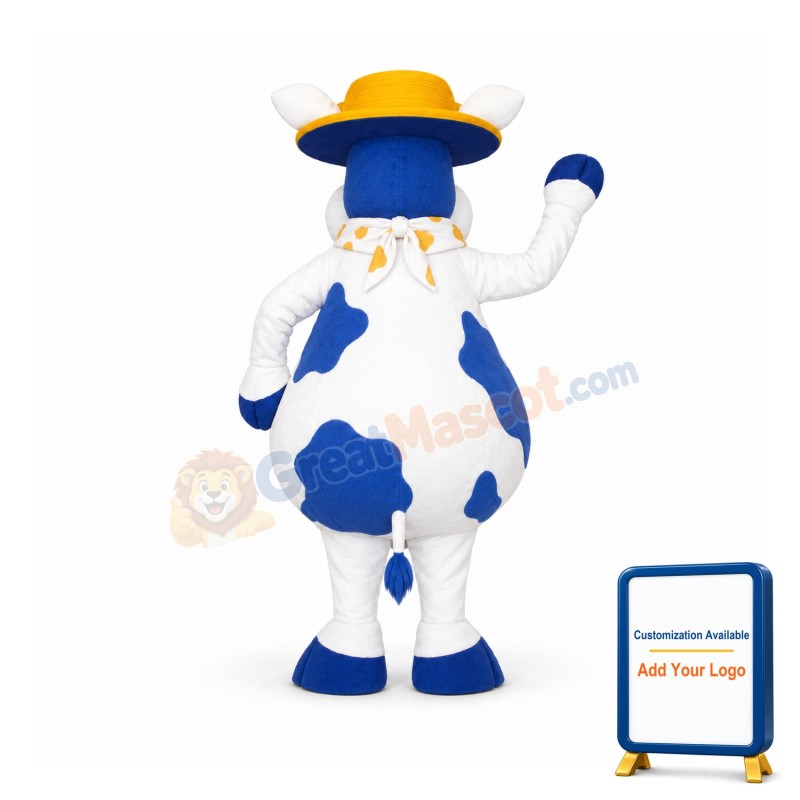 Blue Cow Mascot Costume