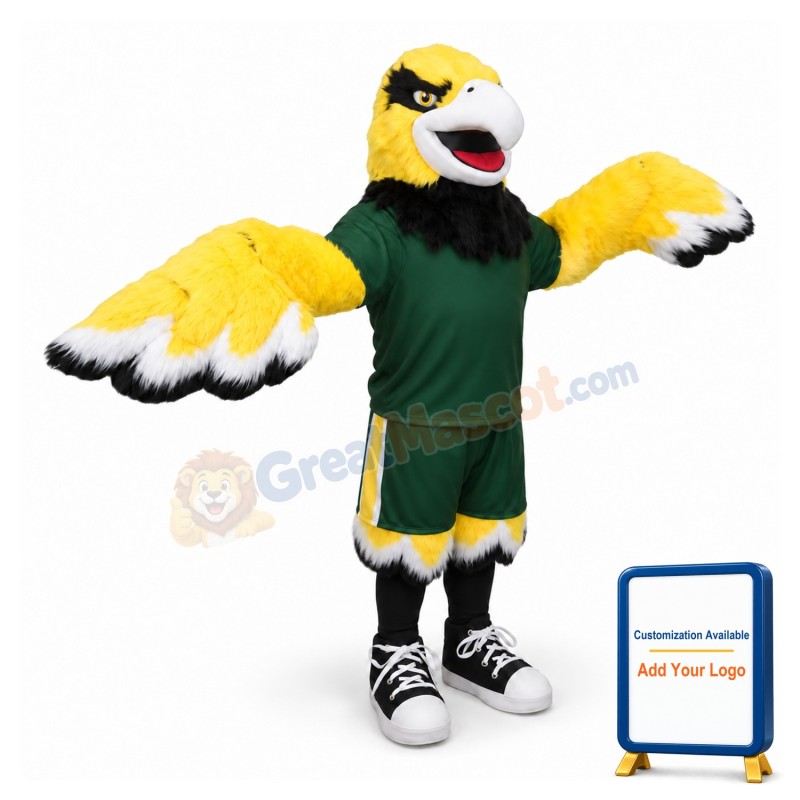 Yellow Hawks Mascot Costume
