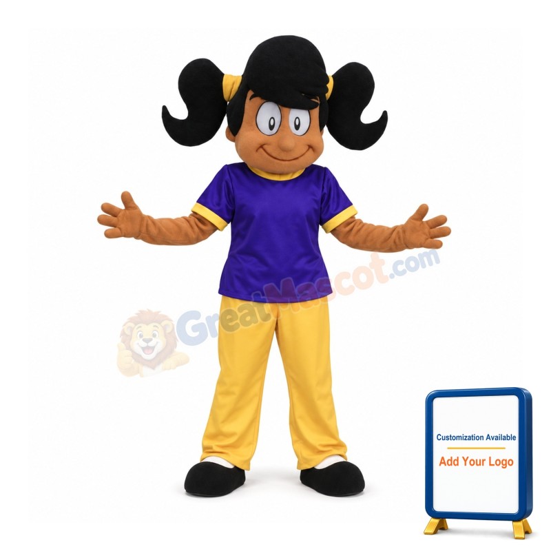 Smiling Girl Mascot Costume