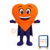 Orange Heart Mascot Costume