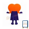 Orange Heart Mascot Costume