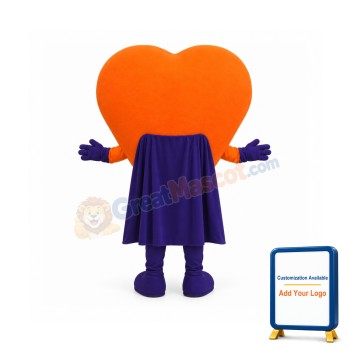 Orange Heart Mascot Costume