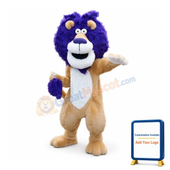 Blue Hair Lion Mascot Costume