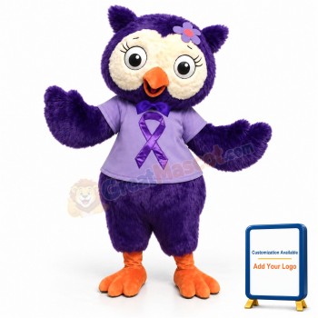 Beautiful Purple Owl Mascot Costume
