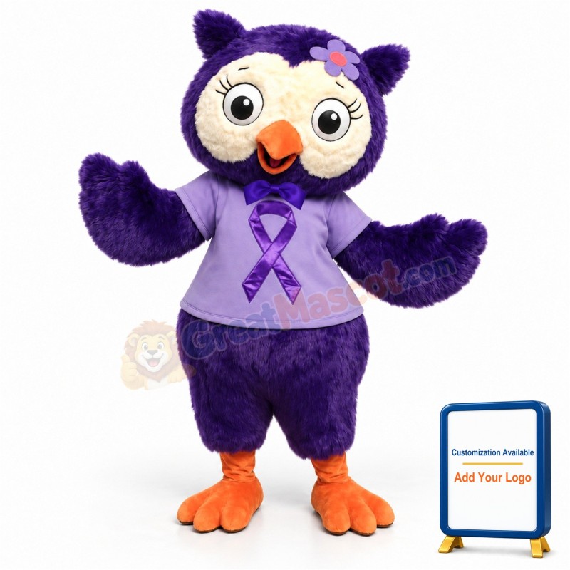 Beautiful Purple Owl Mascot Costume