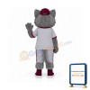 Grey and White Cat Mascot Costume