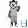 Grey and White Cat Mascot Costume
