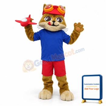 Pilot Cat Mascot Costume