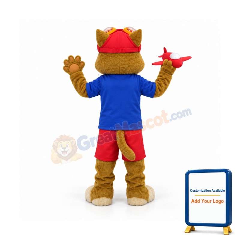 Pilot Cat Mascot Costume