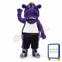 College Purple Hippo Mascot Costume