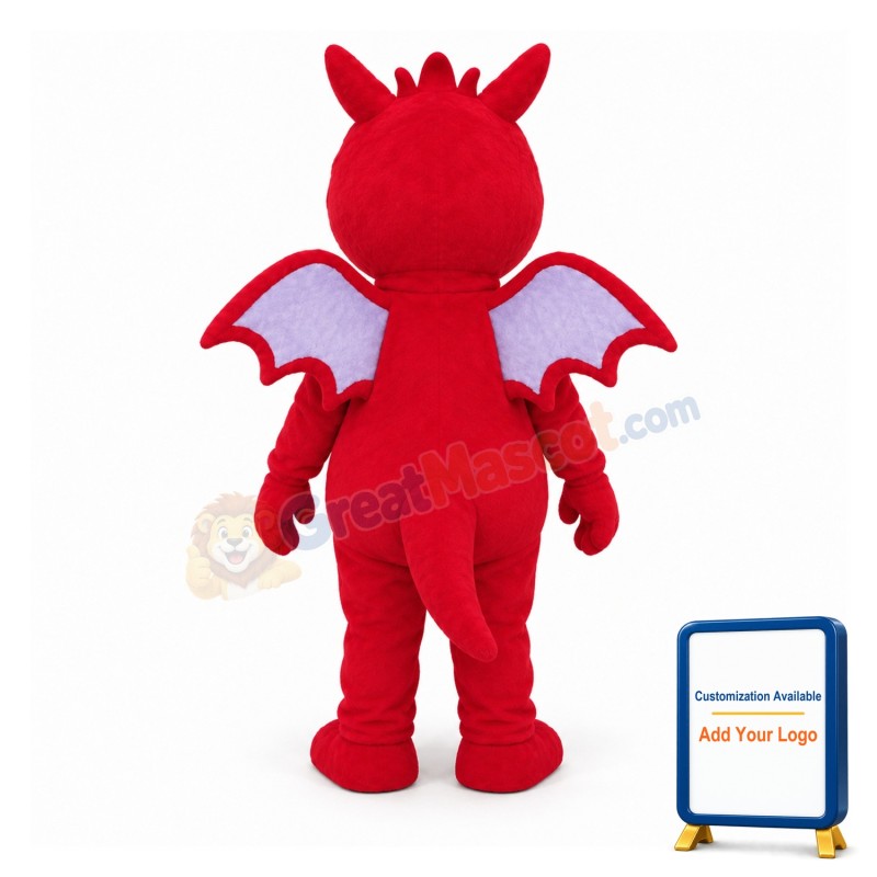 Red Lightweight Dragon Mascot Costume