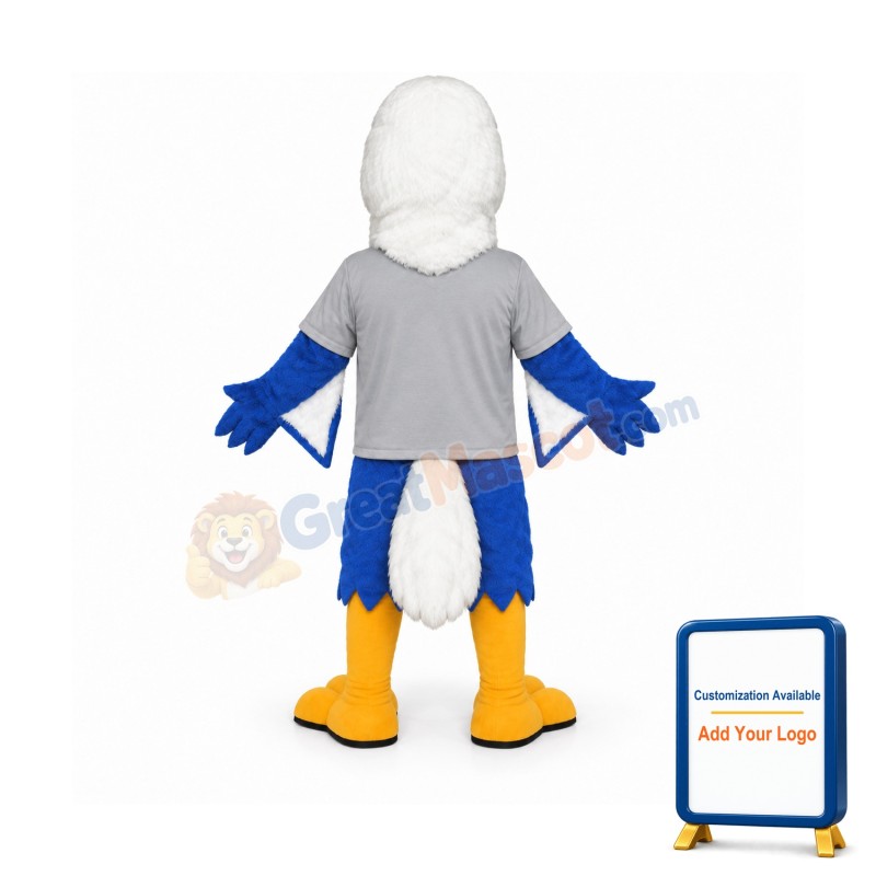 Blue & White Eagle Mascot Costume