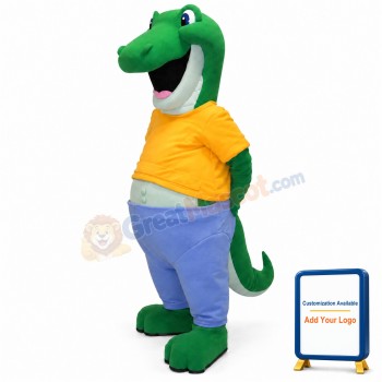 Happy Alligator Mascot Costume