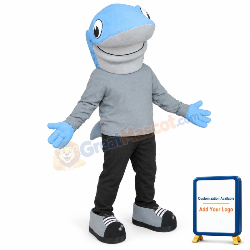 Blue Lightweight Shark Mascot Costume