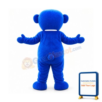 Happy Blue Bear Mascot Costume