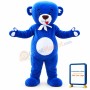 Happy Blue Bear Mascot Costume