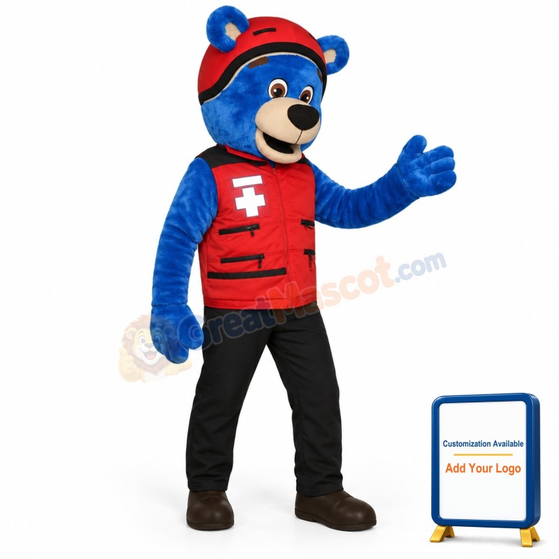 Friendly Blue Lightweight Bear Mascot Costume
