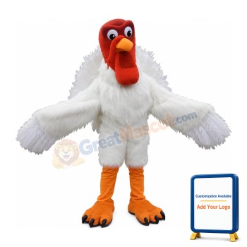 White Turkey Mascot Costume