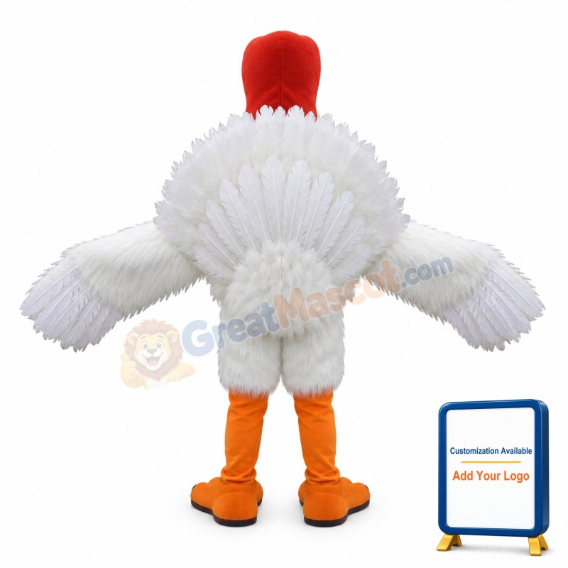 White Turkey Mascot Costume