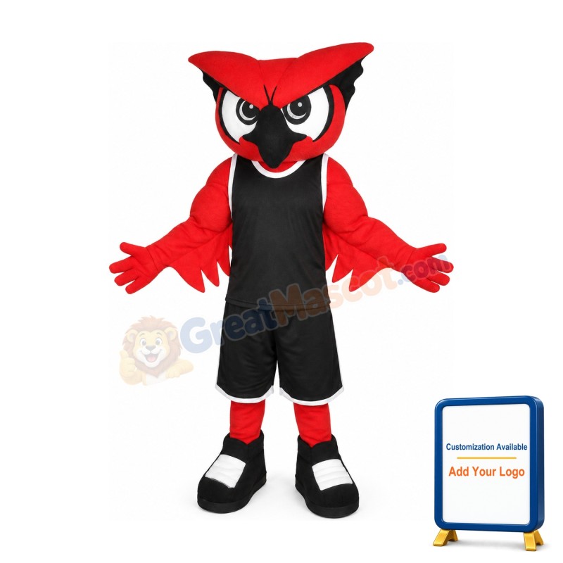 Fierce Red Owl Mascot Costume