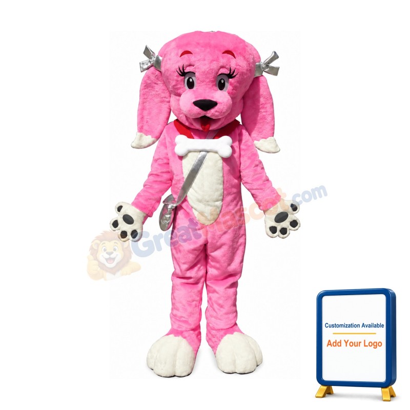 Cute Pink Dog Mascot Costume