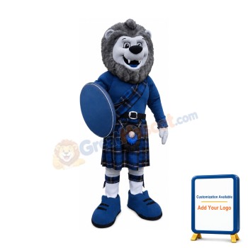 Blue Lightweight Lion Mascot Costume
