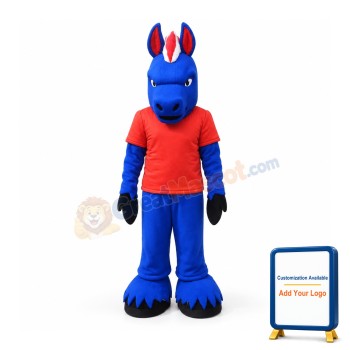 Fierce Blue Horse Mascot Costume