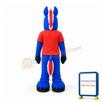 Fierce Blue Horse Mascot Costume