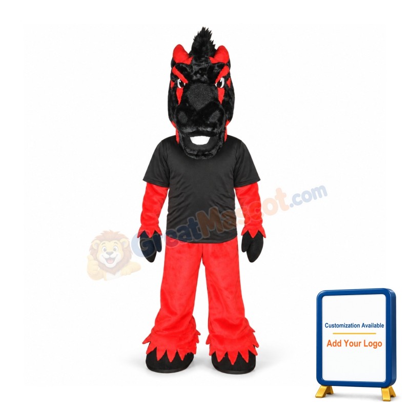 Black & Red Horse Mascot Costume