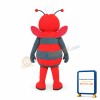 Grey & Red Bee Mascot Costume
