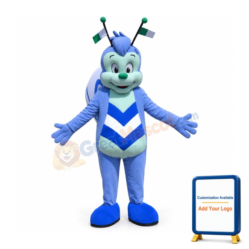 College Blue Bee Mascot Costume