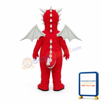 Fierce Red Dragon Mascot Costume