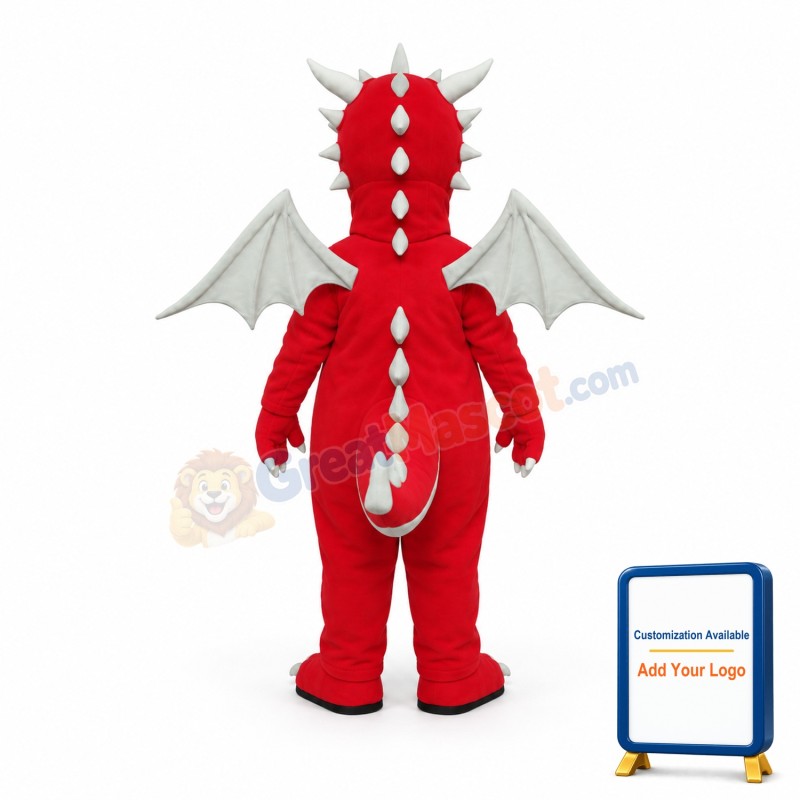 Fierce Red Dragon Mascot Costume