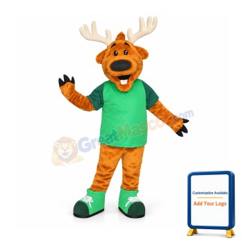 Happy Lightweight Deer Mascot Costume