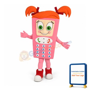 Pink Girl Cell Phone Mascot Costume