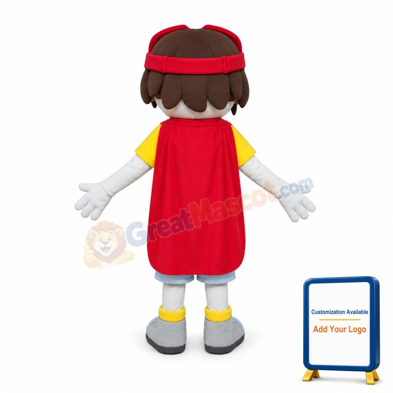 Cute Super Boy Mascot Costume