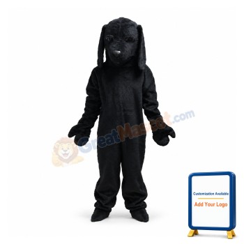 All Black Dog Mascot Costume