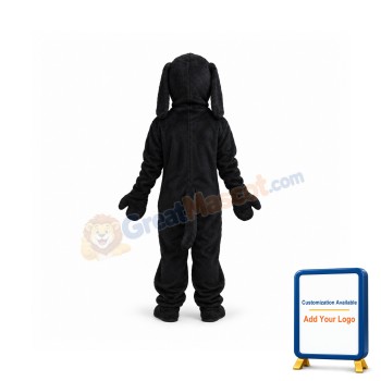 All Black Dog Mascot Costume