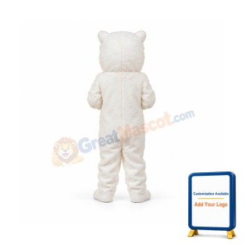 White Lightweight Tiger Mascot Costume