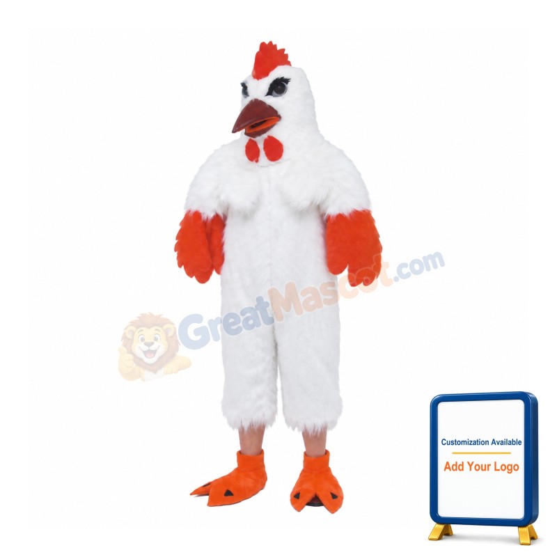 White Lightweight Chicken Mascot Costume