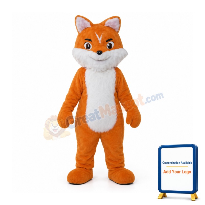 Cute Orange Fox Mascot Costume