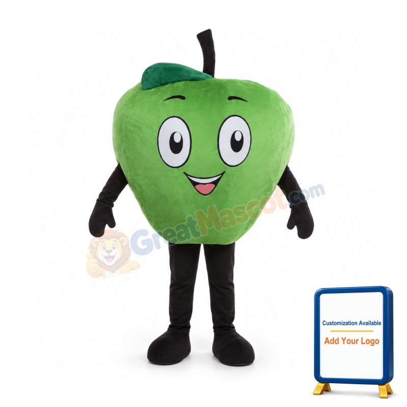 Cyan Apple Mascot Costume