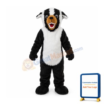 White & Black Dog Mascot Costume